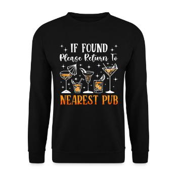Crawled Pub Crawl Alcohol Drinking - Unisex Pullover - Schwarz - Vorne - Alina (178cm) & Michal (187cm)