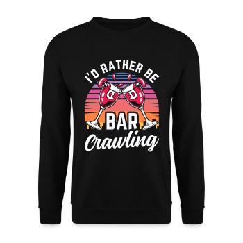 Crawled Pub Crawl Alcohol Drinking - Unisex Pullover - Schwarz - Vorne - Alina (178cm) & Michal (187cm)