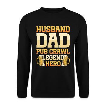 Crawled Pub Crawl Alcohol Drinking - Unisex Pullover - Schwarz - Vorne - Alina (178cm) & Michal (187cm)