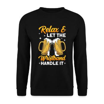 Crawled Pub Crawl Alcohol Drinking - Unisex Pullover - Schwarz - Vorne - Alina (178cm) & Michal (187cm)