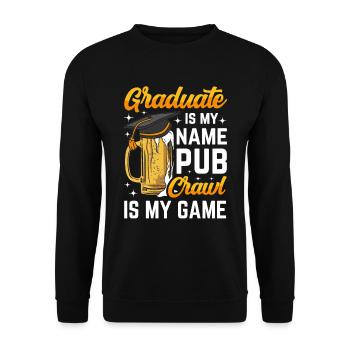 Crawled Pub Crawl Alcohol Drinking - Unisex Pullover - Schwarz - Vorne - Alina (178cm) & Michal (187cm)