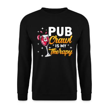 Crawled Pub Crawl Alcohol Drinking - Unisex Pullover - Schwarz - Vorne - Alina (178cm) & Michal (187cm)