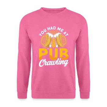 Crawled Pub Crawl Alcohol Drinking - Unisex Pullover - Pink - Vorne