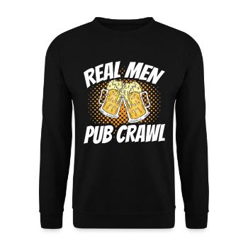 Crawled Pub Crawl Alcohol Drinking - Unisex Pullover - Schwarz - Vorne - Alina (178cm) & Michal (187cm)