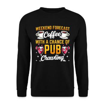 Crawled Pub Crawl Alcohol Drinking - Unisex Pullover - Schwarz - Vorne - Alina (178cm) & Michal (187cm)