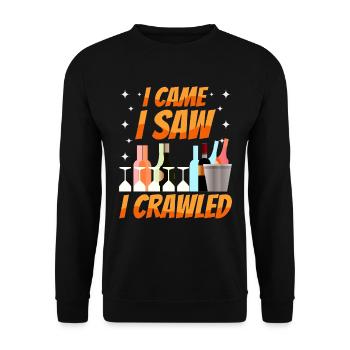Crawled Pub Crawl Alcohol Drinking - Unisex Pullover - Schwarz - Vorne - Alina (178cm) & Michal (187cm)
