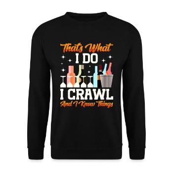 Crawled Pub Crawl Alcohol Drinking - Unisex Pullover - Schwarz - Vorne - Alina (178cm) & Michal (187cm)