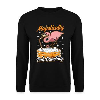 Crawled Pub Crawl Alcohol Drinking - Unisex Pullover - Schwarz - Vorne - Alina (178cm) & Michal (187cm)