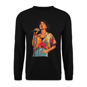 Poet Spoken Word Stand-Up Comedian - Unisex Sweatshirt - black - Front - Alina (178cm) & Michal (187cm)