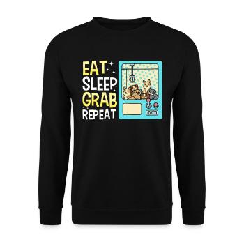 Claw Game Funny Claw Machine - Unisex Sweatshirt - black - Front - Alina (178cm) & Michal (187cm)