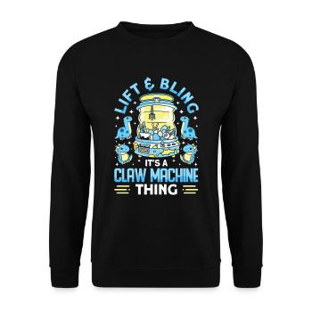 Claw Game Funny Claw Machine - Unisex Sweatshirt - black - Front - Alina (178cm) & Michal (187cm)