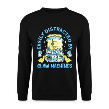 Claw Game Funny Claw Machine - Unisex Sweatshirt - black - Front - Alina (178cm) & Michal (187cm)