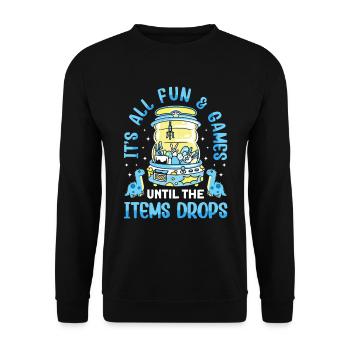 Claw Game Funny Claw Machine - Unisex Sweatshirt - black - Front - Alina (178cm) & Michal (187cm)