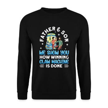 Claw Game Funny Claw Machine - Unisex Sweatshirt - black - Front - Alina (178cm) & Michal (187cm)