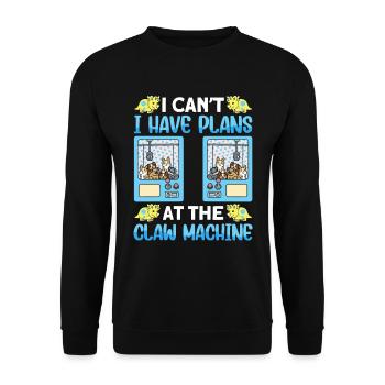 Claw Game Funny Claw Machine - Unisex Sweatshirt - black - Front - Alina (178cm) & Michal (187cm)
