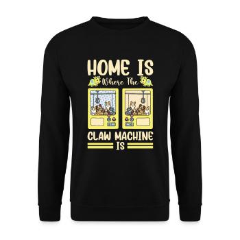 Claw Game Funny Claw Machine - Unisex Sweatshirt - black - Front - Alina (178cm) & Michal (187cm)