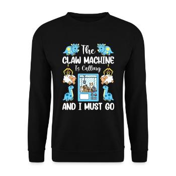 Claw Game Funny Claw Machine - Unisex Sweatshirt - black - Front - Alina (178cm) & Michal (187cm)