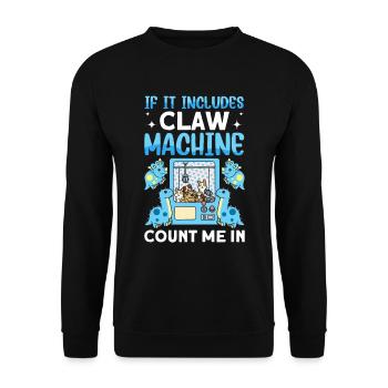 Claw Game Funny Claw Machine - Unisex Sweatshirt - black - Front - Alina (178cm) & Michal (187cm)