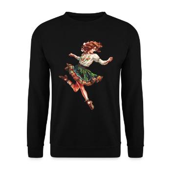 Irish Dance Feis Shamrock Festival - Unisex Sweatshirt - black - Front - Alina (178cm) & Michal (187cm)