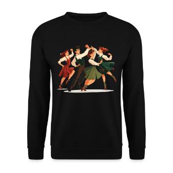 Irish Dance Feis Shamrock Festival - Unisex Sweatshirt - black - Front - Alina (178cm) & Michal (187cm)