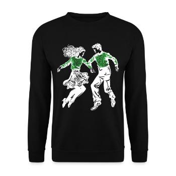 Irish Dance Feis Shamrock Festival - Unisex Sweatshirt - black - Front - Alina (178cm) & Michal (187cm)