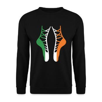 Irish Dance Feis Shamrock Festival - Unisex Sweatshirt - black - Front - Alina (178cm) & Michal (187cm)