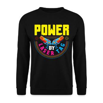 Indoor laser tag party outfit laser tag - Unisex Sweatshirt - black - Front - Alina (178cm) & Michal (187cm)