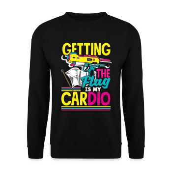 Indoor laser tag party outfit laser tag - Unisex Sweatshirt - black - Front - Alina (178cm) & Michal (187cm)