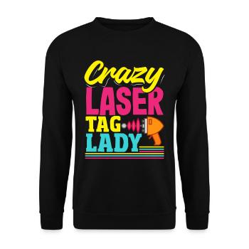 Indoor laser tag party outfit laser tag - Unisex Sweatshirt - black - Front - Alina (178cm) & Michal (187cm)