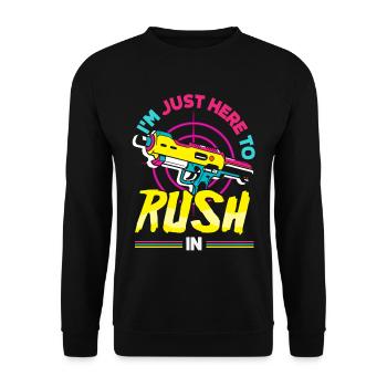 Indoor laser tag party outfit laser tag - Unisex Sweatshirt - black - Front - Alina (178cm) & Michal (187cm)
