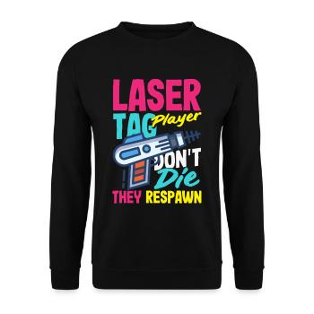 Indoor laser tag party outfit laser tag - Unisex Sweatshirt - black - Front - Alina (178cm) & Michal (187cm)