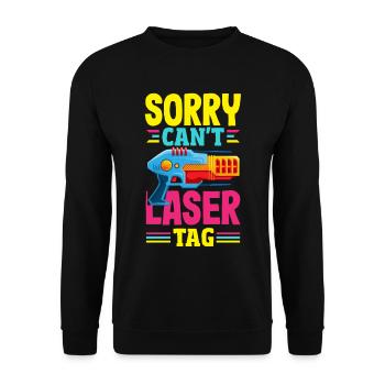 Indoor laser tag party outfit laser tag - Unisex Sweatshirt - black - Front - Alina (178cm) & Michal (187cm)