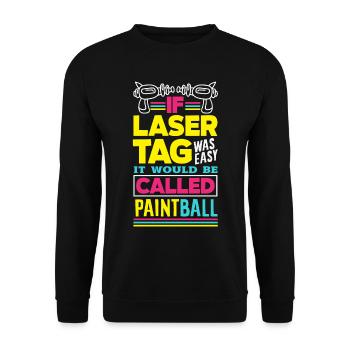 Indoor laser tag party outfit laser tag - Unisex Sweatshirt - black - Front - Alina (178cm) & Michal (187cm)