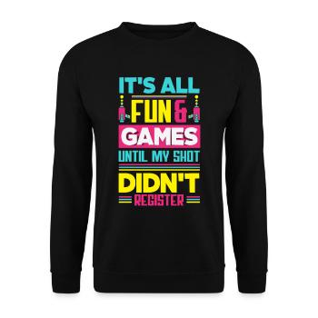 Indoor laser tag party outfit laser tag - Unisex Sweatshirt - black - Front - Alina (178cm) & Michal (187cm)