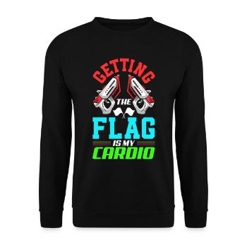 Indoor laser tag party outfit laser tag - Unisex Sweatshirt - black - Front - Alina (178cm) & Michal (187cm)