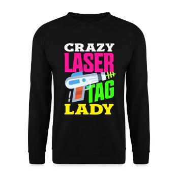 Indoor laser tag party outfit laser tag - Unisex Sweatshirt - black - Front - Alina (178cm) & Michal (187cm)
