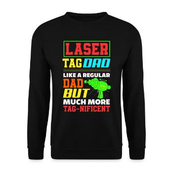 Indoor laser tag party outfit laser tag - Unisex Sweatshirt - black - Front - Alina (178cm) & Michal (187cm)