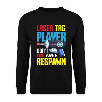Indoor laser tag party outfit laser tag - Unisex Sweatshirt - black - Front - Alina (178cm) & Michal (187cm)