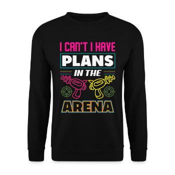 Indoor laser tag party outfit laser tag - Unisex Sweatshirt - black - Front - Alina (178cm) & Michal (187cm)