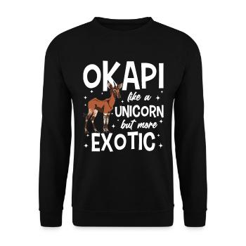Lustiger Tierpfleger Okapi-liebhaber - Unisex Pullover - Schwarz - Vorne - Alina (178cm) & Michal (187cm)