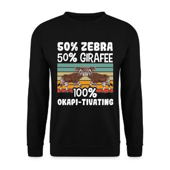 Lustiger Tierpfleger Okapi-liebhaber - Unisex Pullover - Schwarz - Vorne - Alina (178cm) & Michal (187cm)