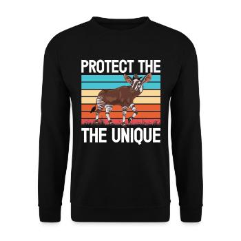 Lustiger Tierpfleger Okapi-liebhaber - Unisex Pullover - Schwarz - Vorne - Alina (178cm) & Michal (187cm)