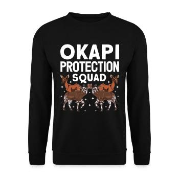 Lustiger Tierpfleger Okapi-liebhaber - Unisex Pullover - Schwarz - Vorne - Alina (178cm) & Michal (187cm)