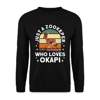 Lustiger Tierpfleger Okapi-liebhaber - Unisex Pullover - Schwarz - Vorne - Alina (178cm) & Michal (187cm)