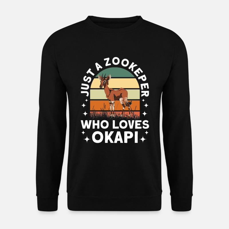 Funny zookeeper okapi lover - Unisex Sweatshirt - black