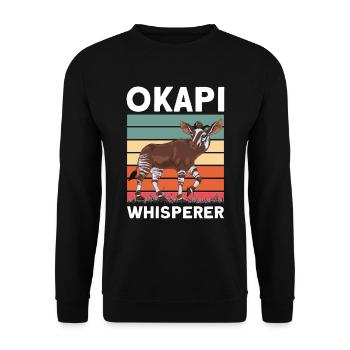 Lustiger Tierpfleger Okapi-liebhaber - Unisex Pullover - Schwarz - Vorne - Alina (178cm) & Michal (187cm)