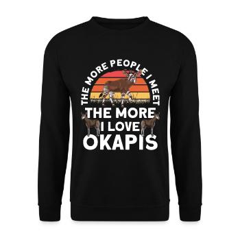 Lustiger Tierpfleger Okapi-liebhaber - Unisex Pullover - Schwarz - Vorne - Alina (178cm) & Michal (187cm)