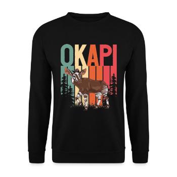 Lustiger Tierpfleger Okapi-liebhaber - Unisex Pullover - Schwarz - Vorne - Alina (178cm) & Michal (187cm)