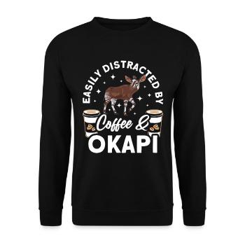 Lustiger Tierpfleger Okapi-liebhaber - Unisex Pullover - Schwarz - Vorne - Alina (178cm) & Michal (187cm)