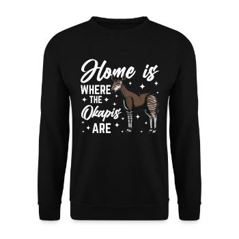 Lustiger Tierpfleger Okapi-liebhaber - Unisex Pullover - Schwarz - Vorne - Alina (178cm) & Michal (187cm)